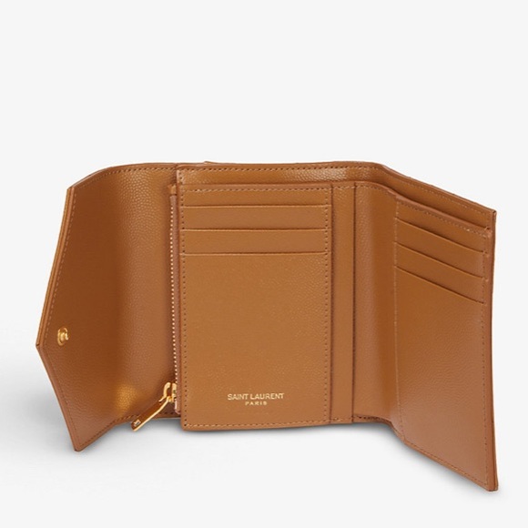 NWT VERY RARE! YSL YVES SAINT LAURENT Monogramme Grain de Poudre Tri-Fold Wallet - Picture 5 of 13